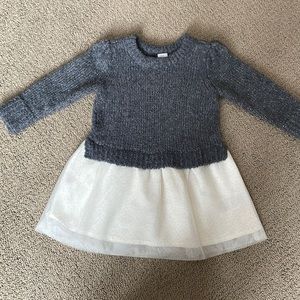 Gap sweater dress with tulle skirt